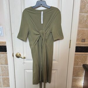 Lululemon Pima cotton Athletica Sage Green Midi Dress 8